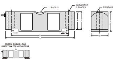 Dual Shear Beam Load Cell - Dimentions